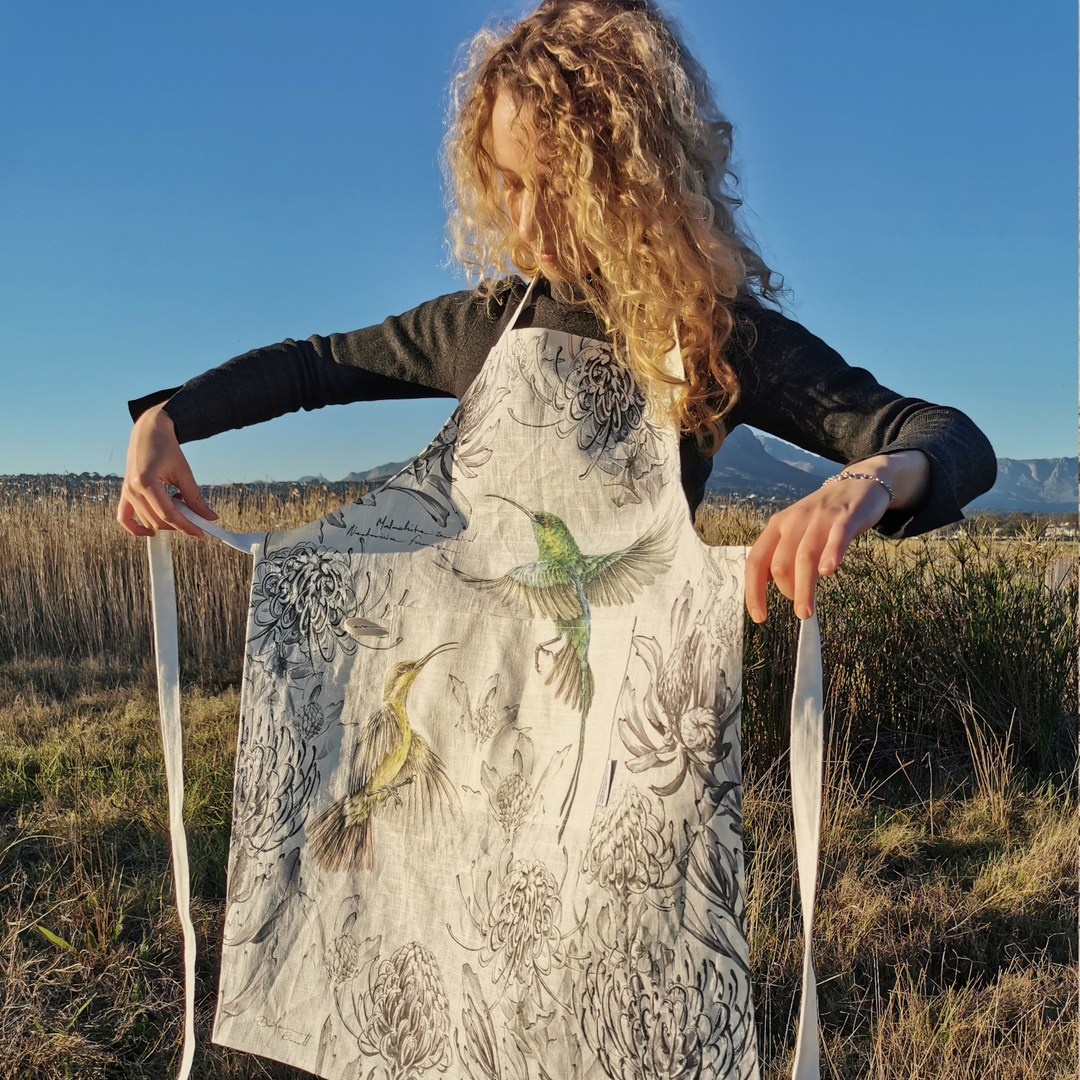 Malachite Medley Linen Apron