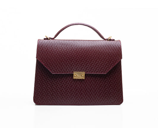 Wine Woven Fome Leather Briefcase