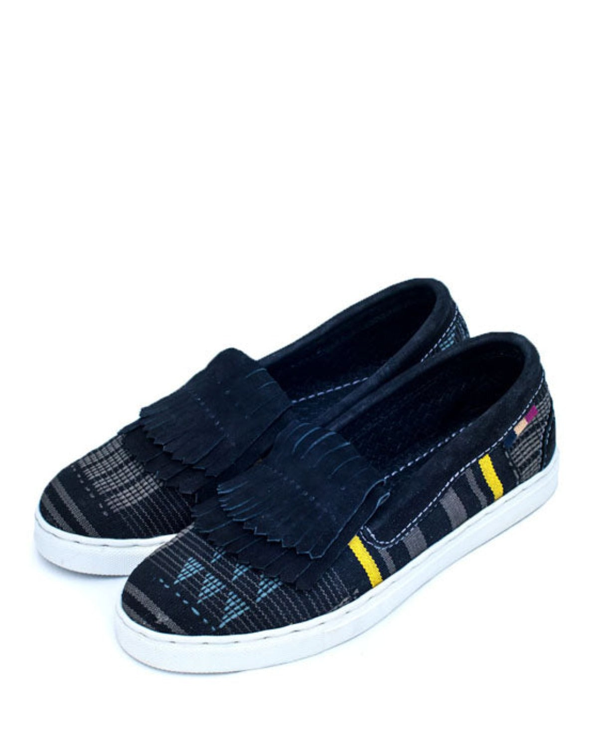 AMAROS BLACK SLIP-ON SNEAKERS WITH FRILLS