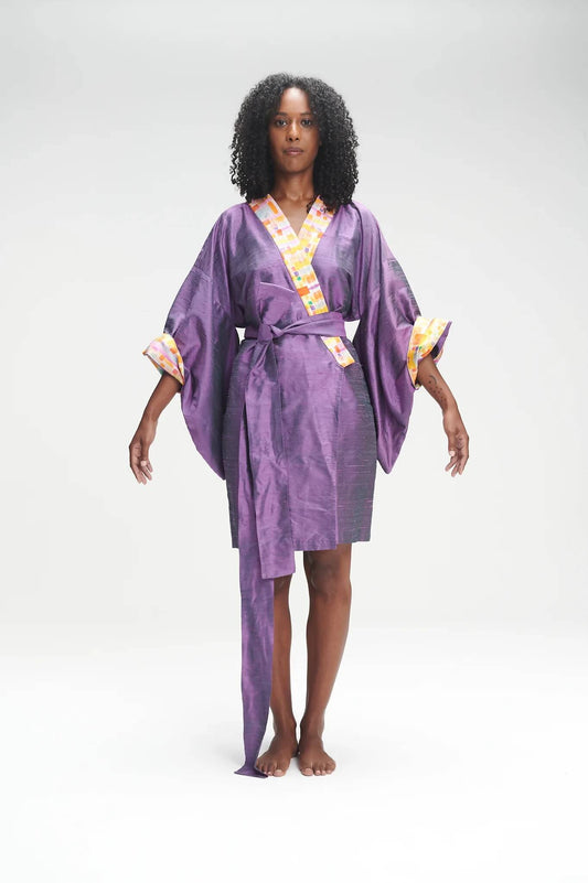 Purple Silk Kimono